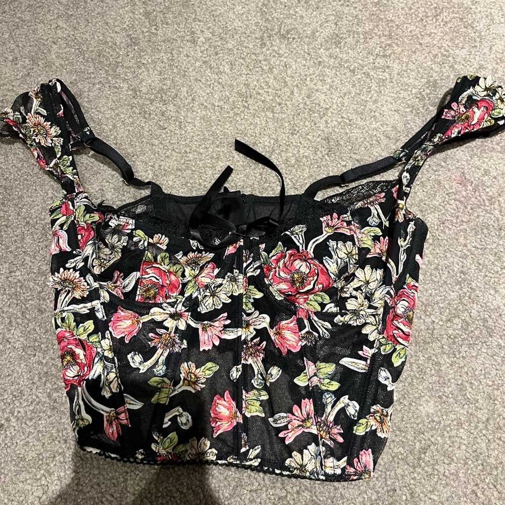 Victoria's Secret Black Floral Bra